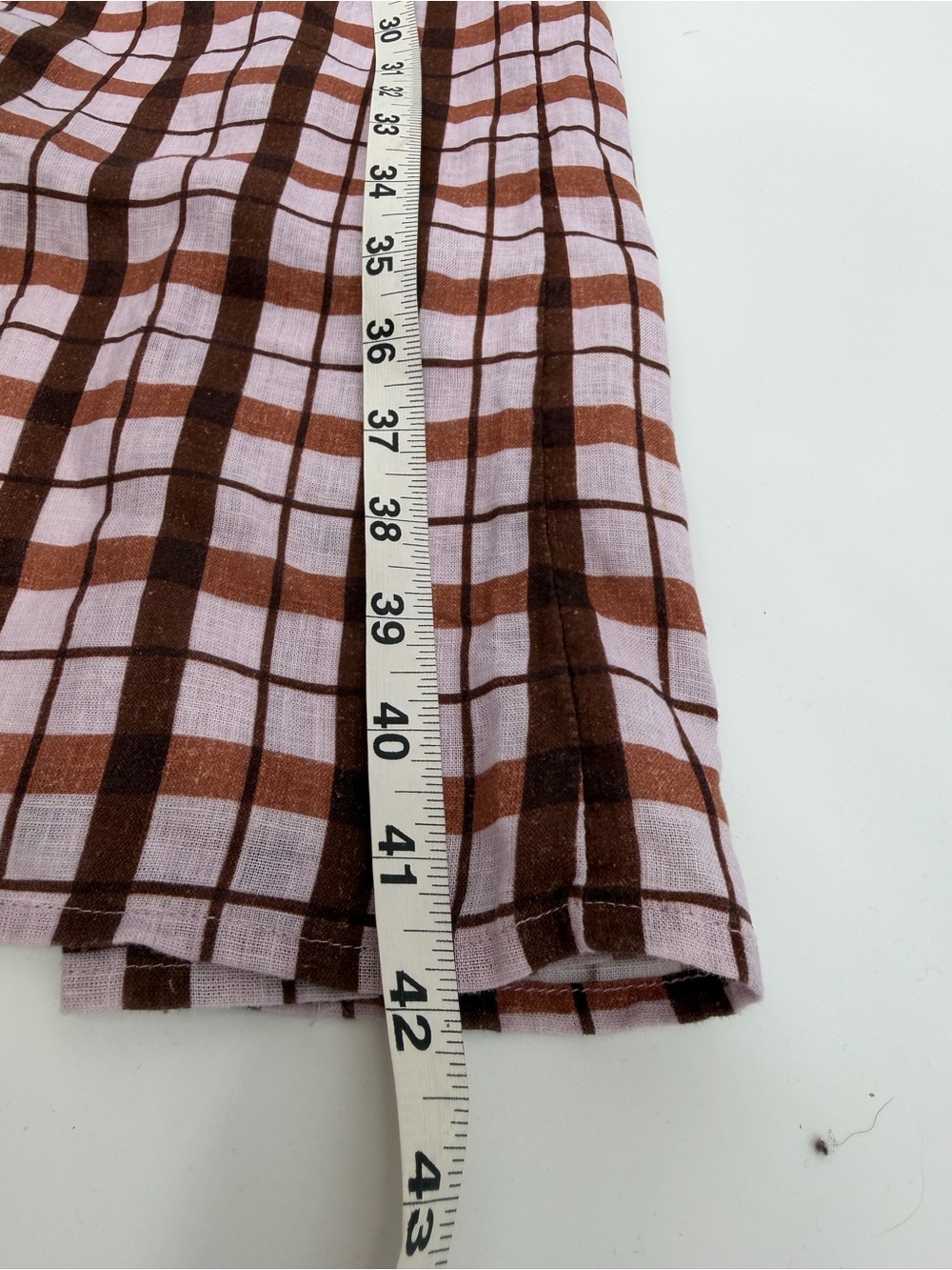 Anthropologie Brown & Cream Plaid Strapless Midi - Picture 10 of 10